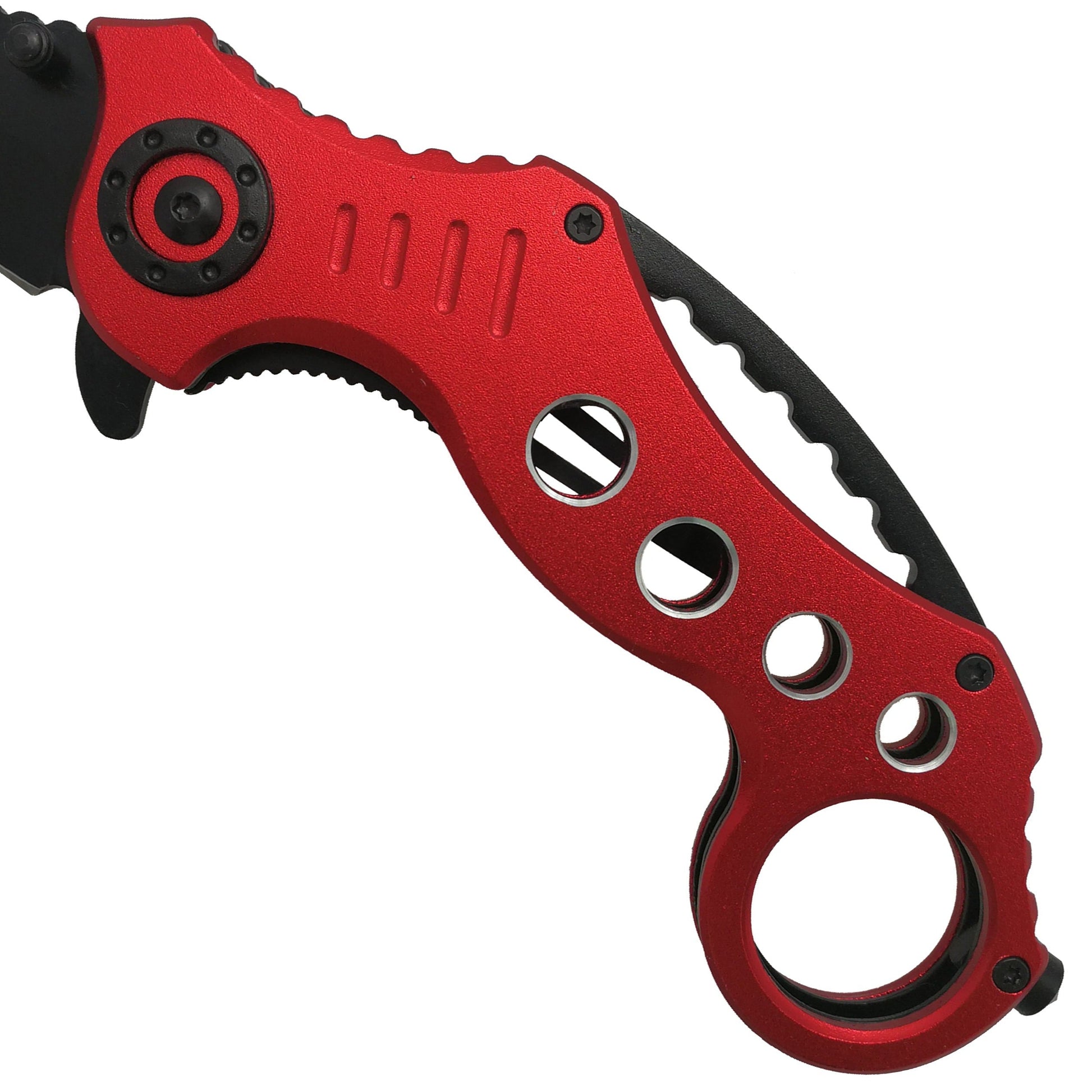 Falcon 7 1/2" Overall Red Handle Folding Knife