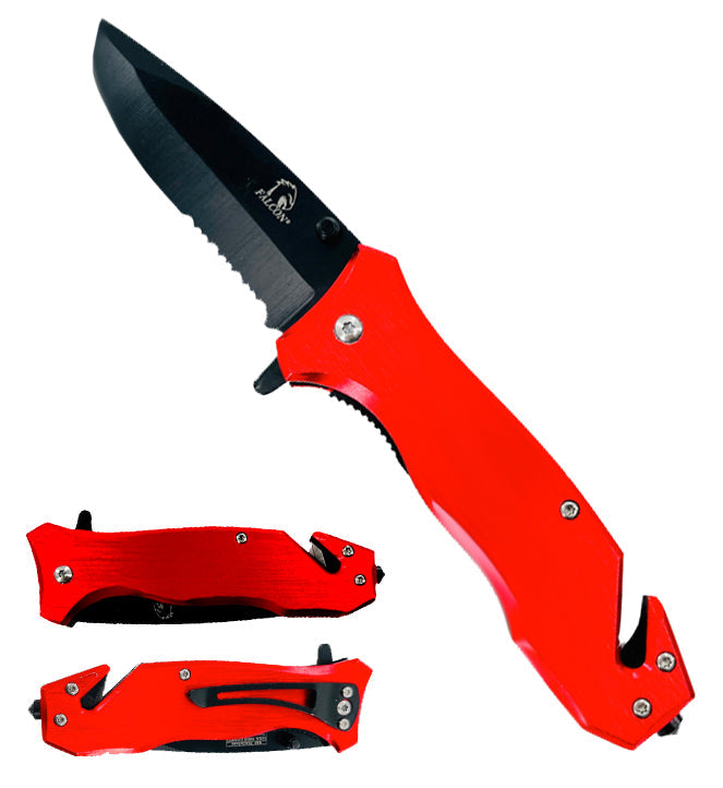 Falcon 7.5" Red Spring Assisted Pocket Knife