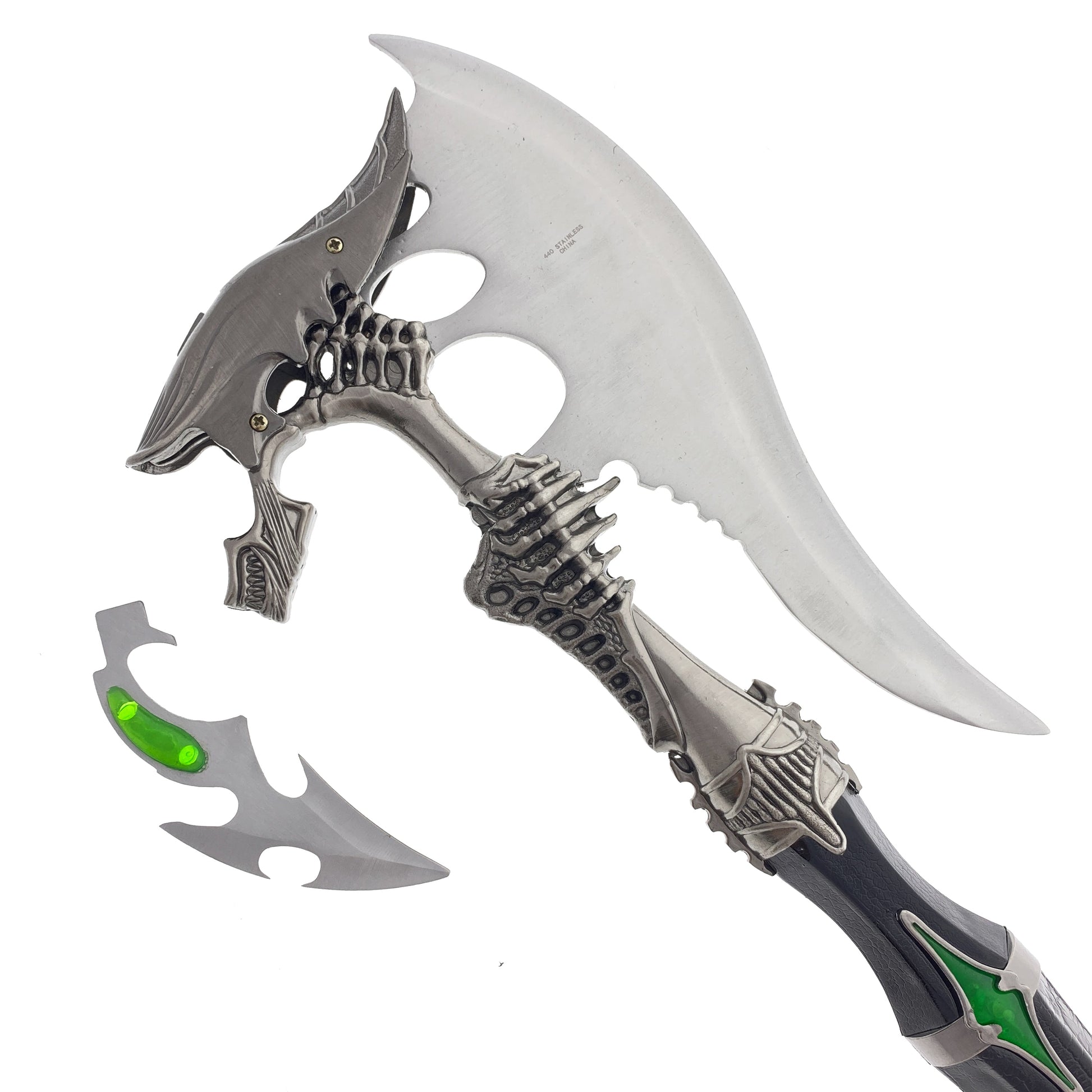 20" Fantasy Axe with Detachable Claw Dagger