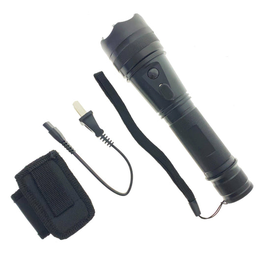 7000Kv Flash light Stun Gun 9 3/4" Overall Length, Charging Adaptor Included