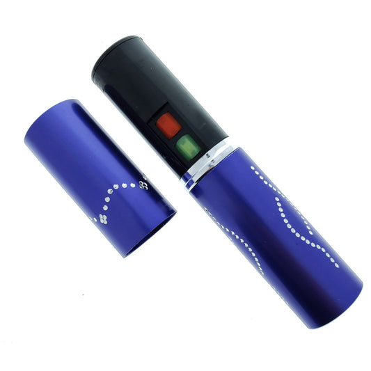 Blue 5" Lip Stick Style Stun 5 Million Volt Stun Gun w/ Flash Light