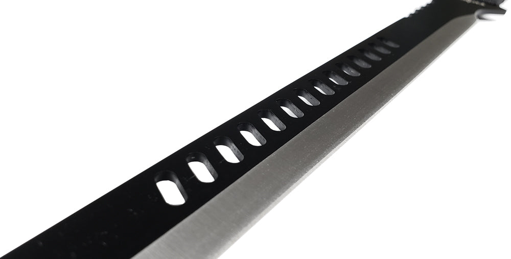 Tactical Master 27" Black Machete Tanto Blade with 2 pcs 6" throwing knife