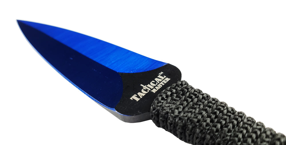 Tactical Master 27" Blue Machete Tanto Blade with 2 pcs 6" throwing knife