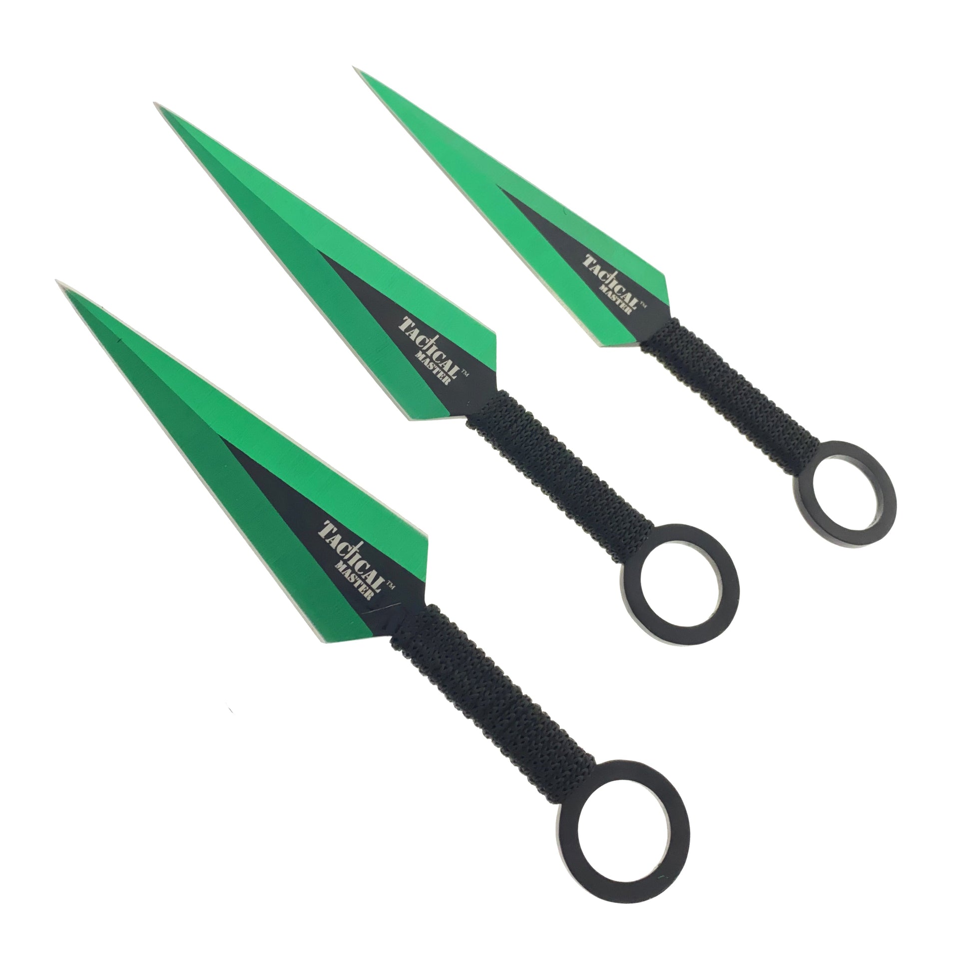 Tactical Master 28" Green Machete  w/ 3 Pcs Throwing Knives