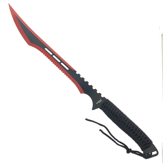 Tactical Master 28" Red Machete  w/ 3 Pcs Throwing Knives