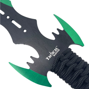 Tactical Master 27-inch full length knife, 3MM Green titanium blade, Black tie rope, 3PCS 6.5-inch Green titanium dart, Black nylon sleeve