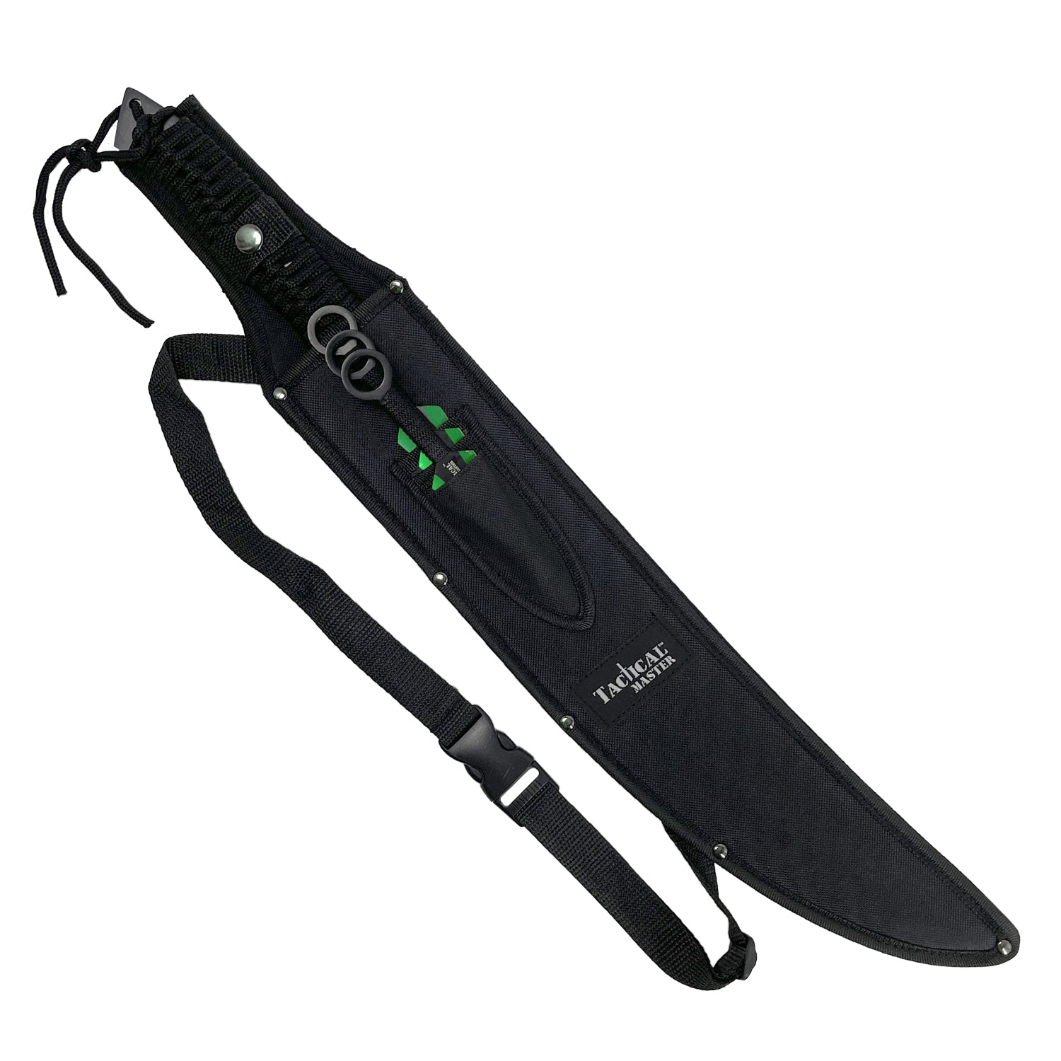 Tactical Master 26" Green Machete & Throwing Knives