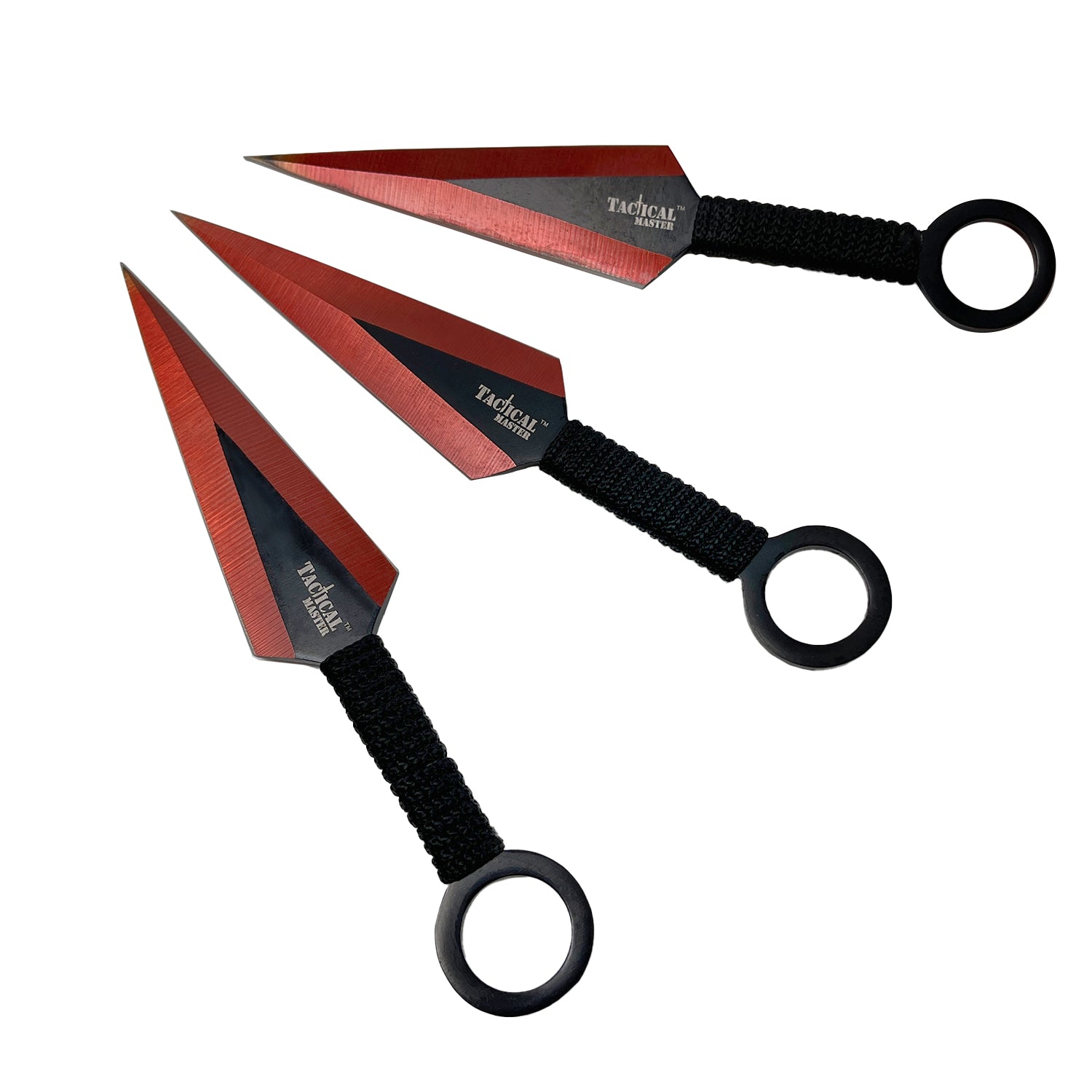 Tactical Master 26" Red Machete & Throwing Knives