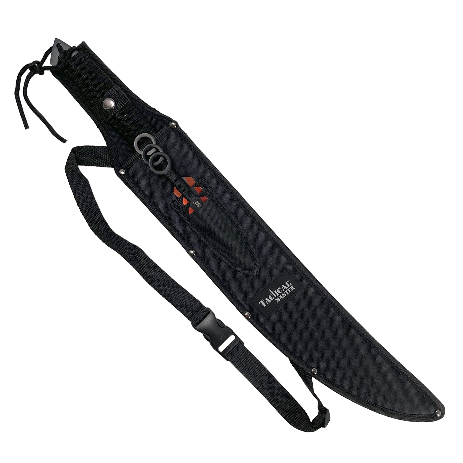 Tactical Master 26" Red Machete & Throwing Knives