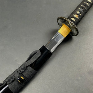 Musha Hand Forged Samurai Sword Black 3pcs Set