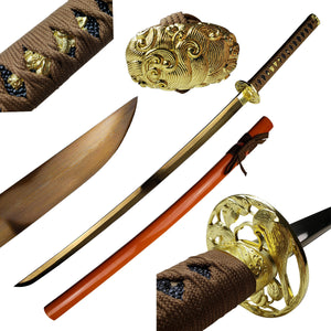 Musha Gold Warrior Damascus Katana