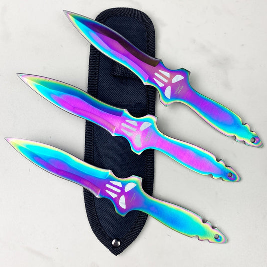 Target Master 8" Rainbow 3 Pcs Throwing knife Set