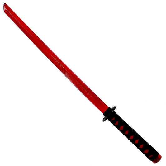 Guild Arms Bokken Wooden Practice Samurai Sword in red with textured black grip for training