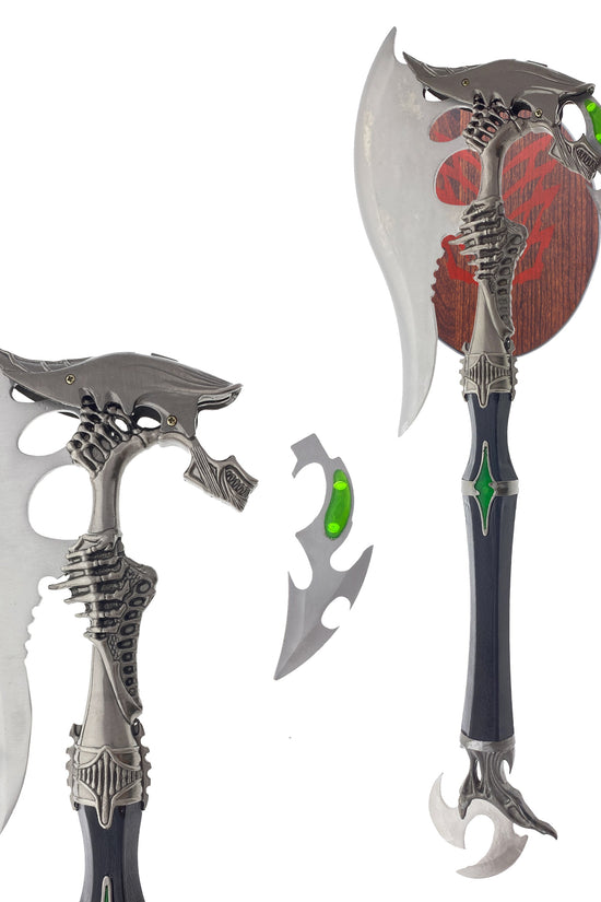 Guild Arms Fantasy Axe with Detachable Claw Dagger featuring ornate design and intricate details