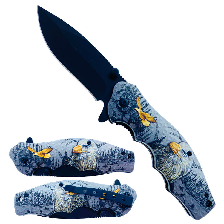 7.5" Spring Assisted Knife ABS Eagle Design