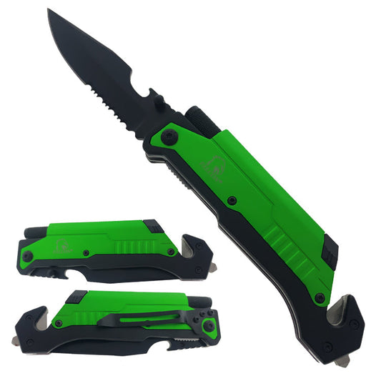 Spring-Assisted Multi-Tool Knife w/ Fire Starter & Light