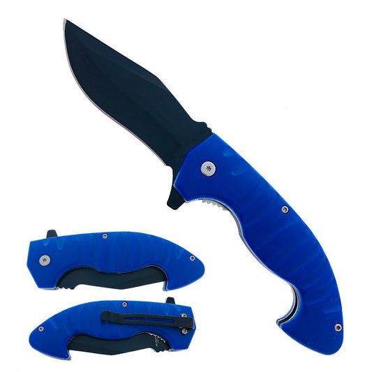 8" Spring Assisted Blue Knife