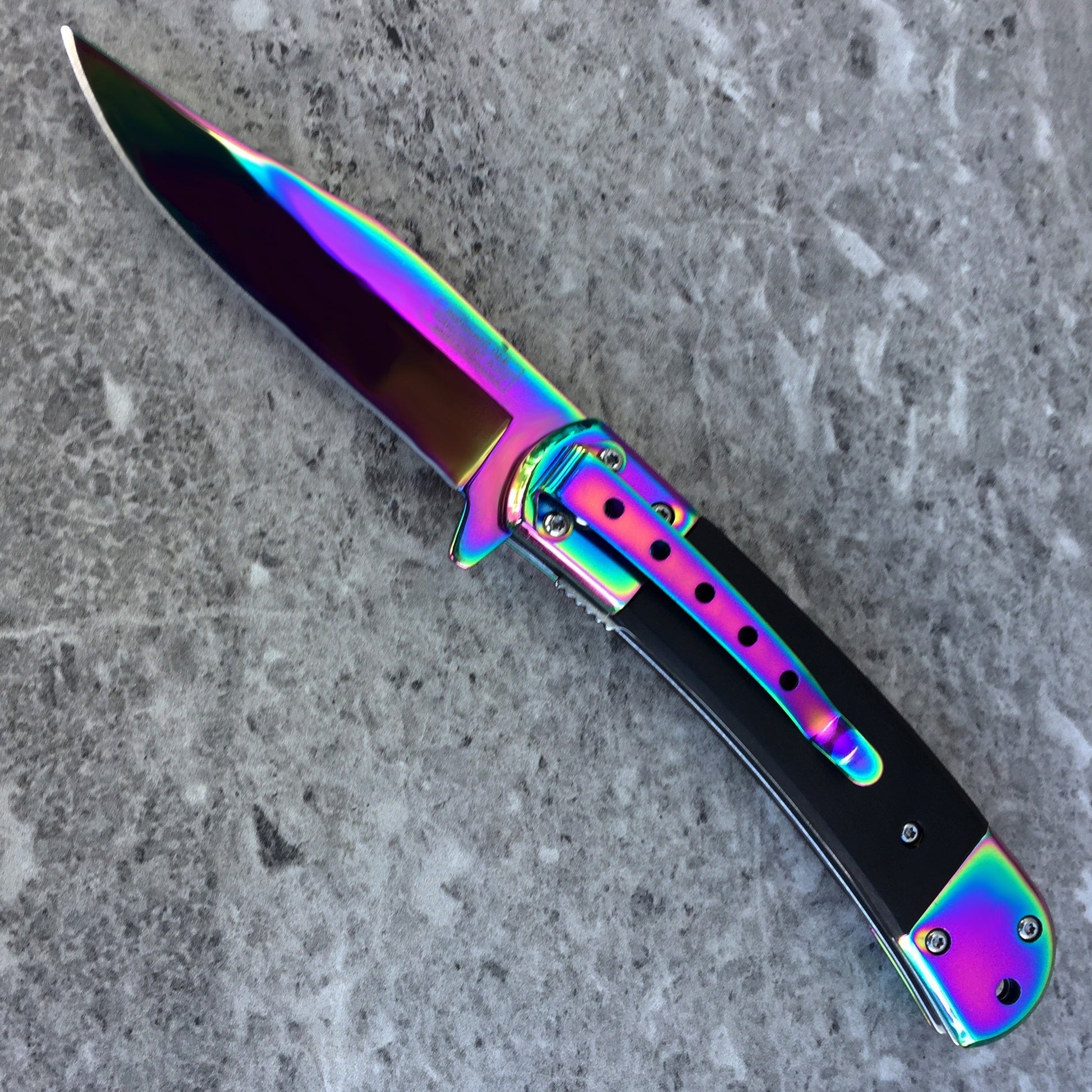 Falcon 8" Overall Rainbow with Wood Handle Knife