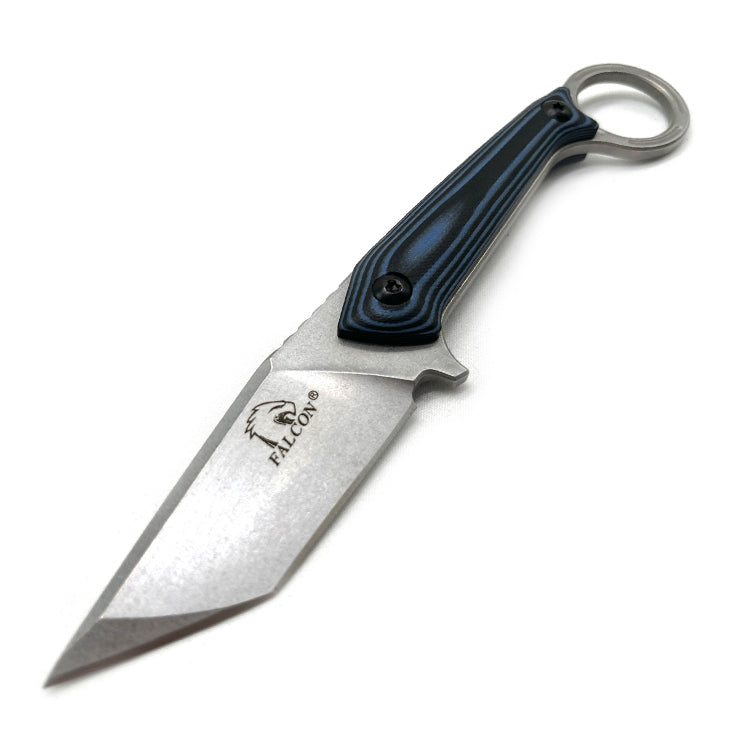 Falcon  7" Tactical Knife 2 3/4 Blade Blue Handle