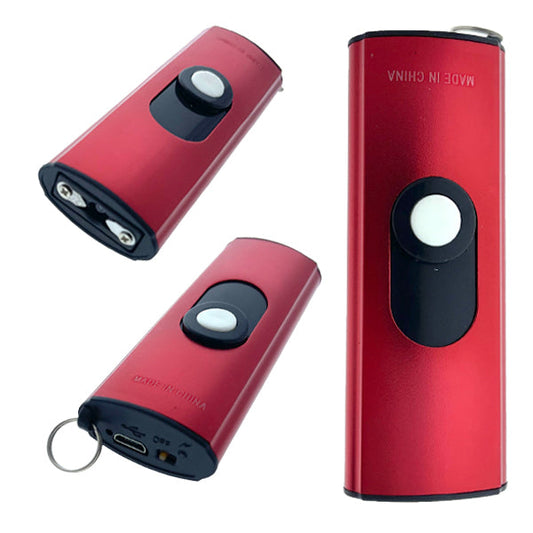 Red Mini Stun Gun for Self Defense with USB Charging and Keychain Attachment