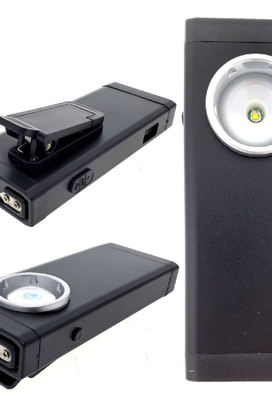 Guild Arms mini stun gun with LED light in black compact design with clip for easy carrying