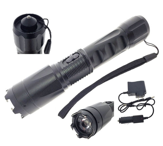 7.75"  3 million volt Black Stun Gun with Led Light