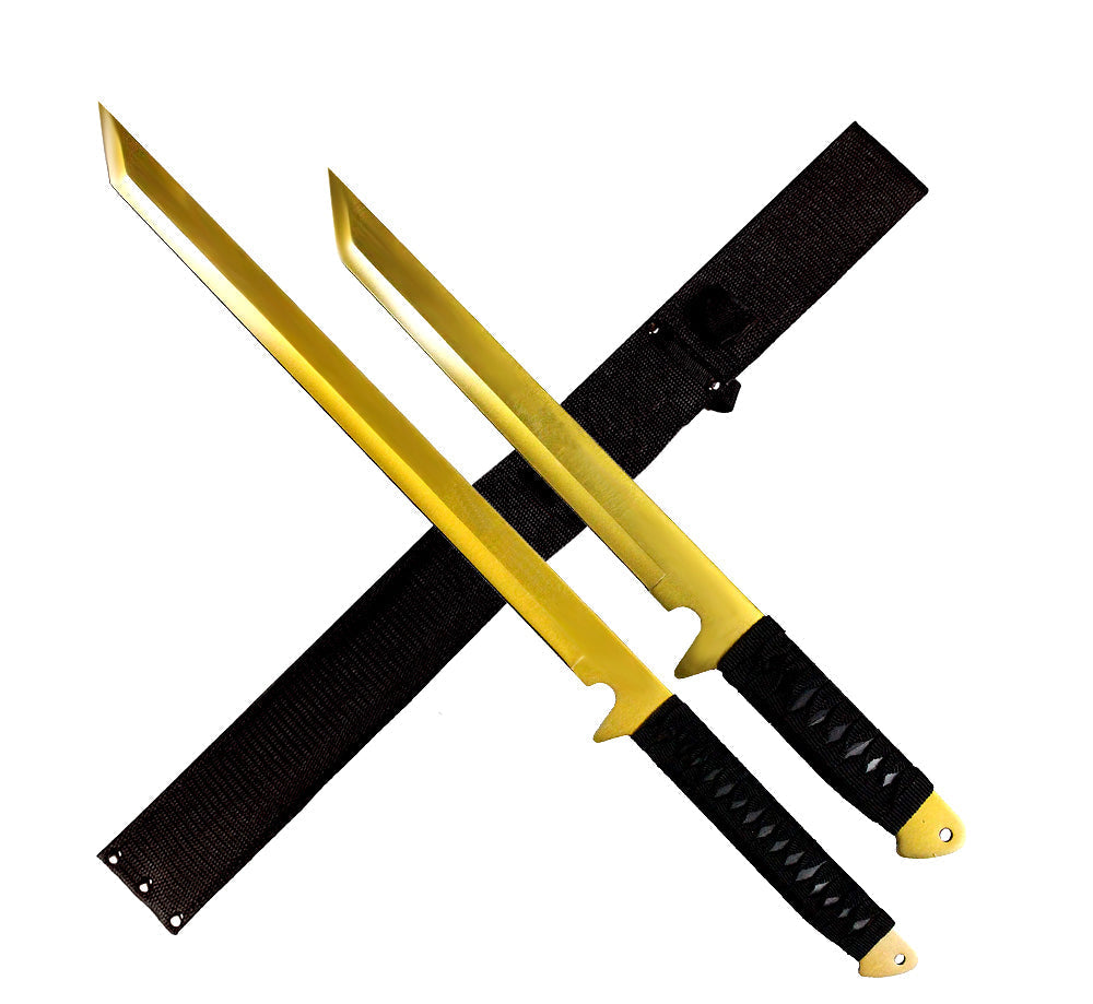 2 PCs Gold Machete Set